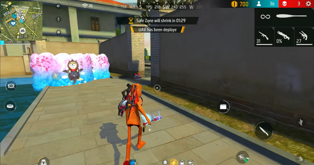 comparação entre versões do Free Fire - atual