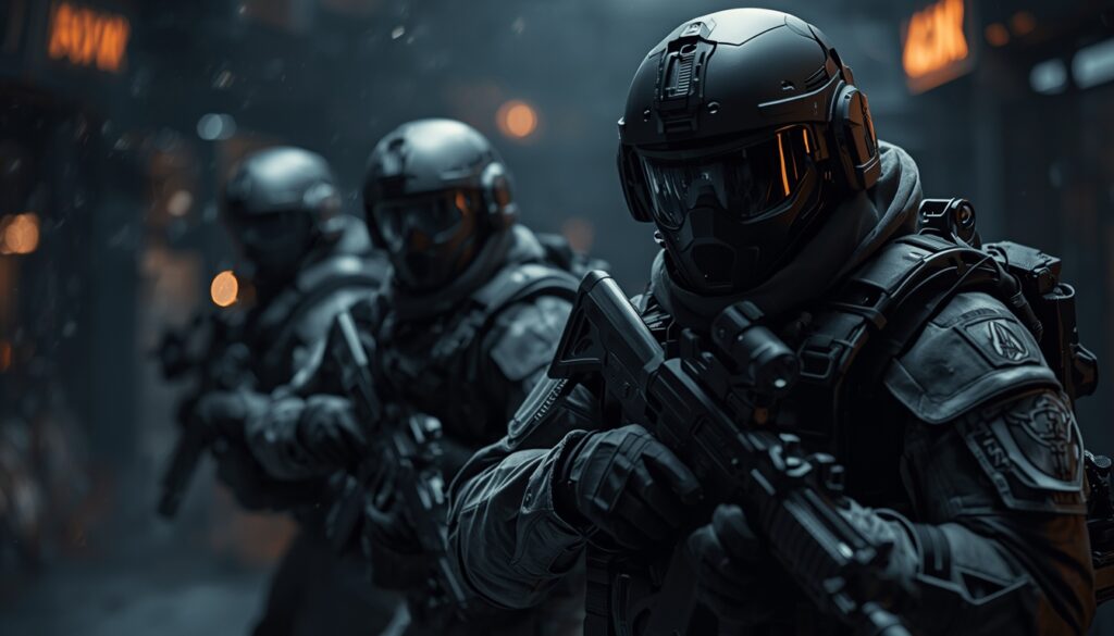 soldado com equipamento militar moderno