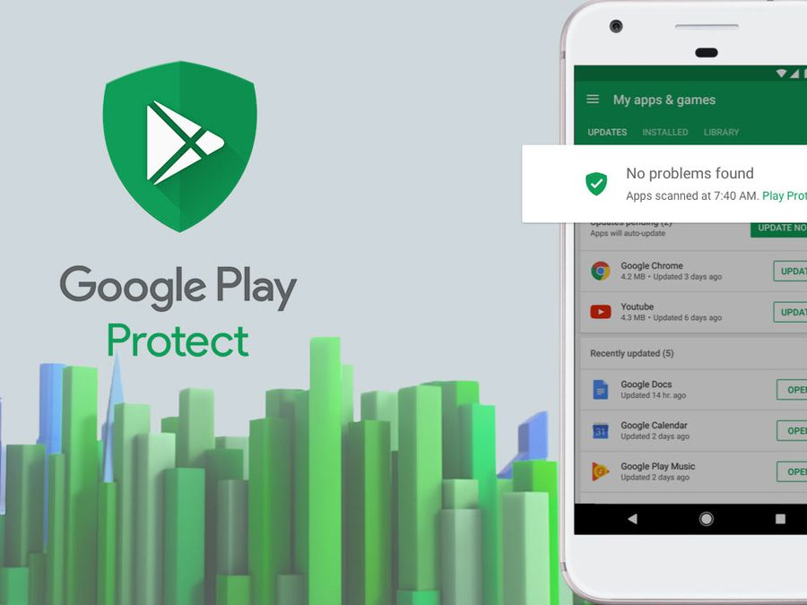 Google Play Protect verificando aplicativos