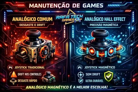 comparação entre analógico tradicional e Hall Effect