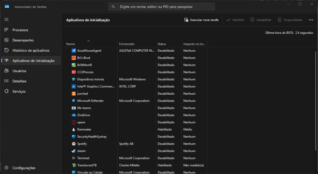programas iniciando com o Windows